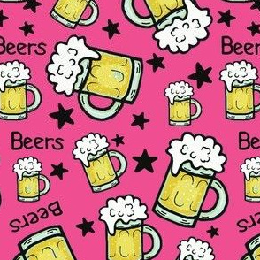 Heads up there is going to be Bottomless Beer! Cheers!   Med-Small -on Pink w/ Stars  