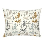  Couched Diamond Orchids - Medium - Stonewashed - Cream, Copper, Buff,  Light Aqua, Slate