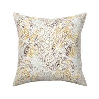 Painted Paisley Brown and Gold - Small repeat