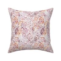 Painted Paisley -Ruby and Rust - Small Repeat