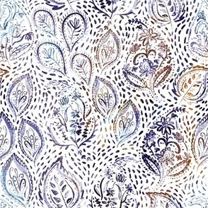 Painted Paisley - Purple small repeat