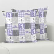 (3" small scale) lineman patchwork purple & grey - plaid (90) C19BS