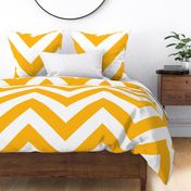 Jumbo Yellow Gold and White Chevron Stripes