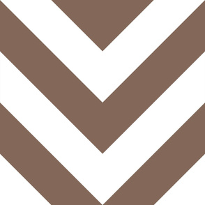 Jumbo Taupe Brown and White Chevron Stripes