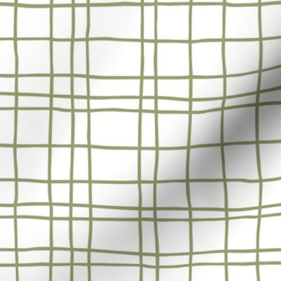 Minimal irregular stripes abstract linen lines geometric grid olive green neutral