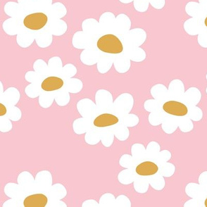 Delicate flower white blossom minimal abstract retro daffodil daisy yellow pink girls