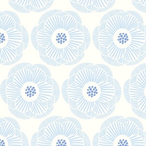 camellia - light blue on white background 