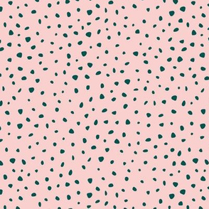 Little spots and speckles panther animal skin cheetah confetti abstract minimal dots in pink forest green SMALL