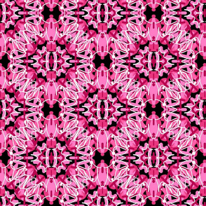 Spirals and Twine   - Pink on Black