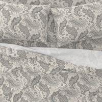 Elegant Paisley Beige Grey Ivory