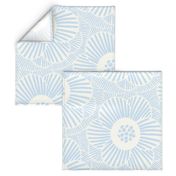 Overlapping Camellia flowers/light blue/large 