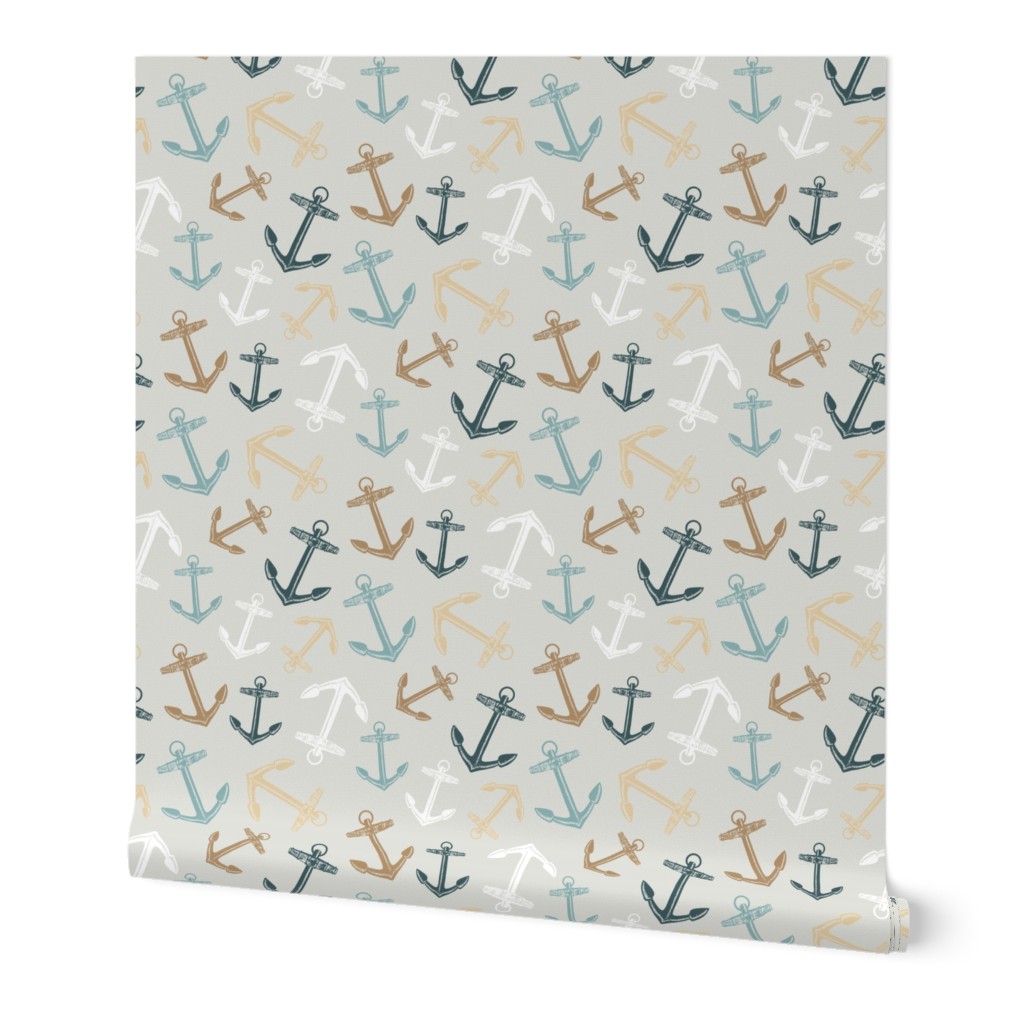 Anchors Pattern Grey