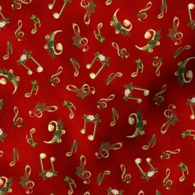 Christmas Music Notes Red