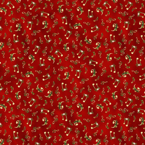 Christmas Music Notes Red
