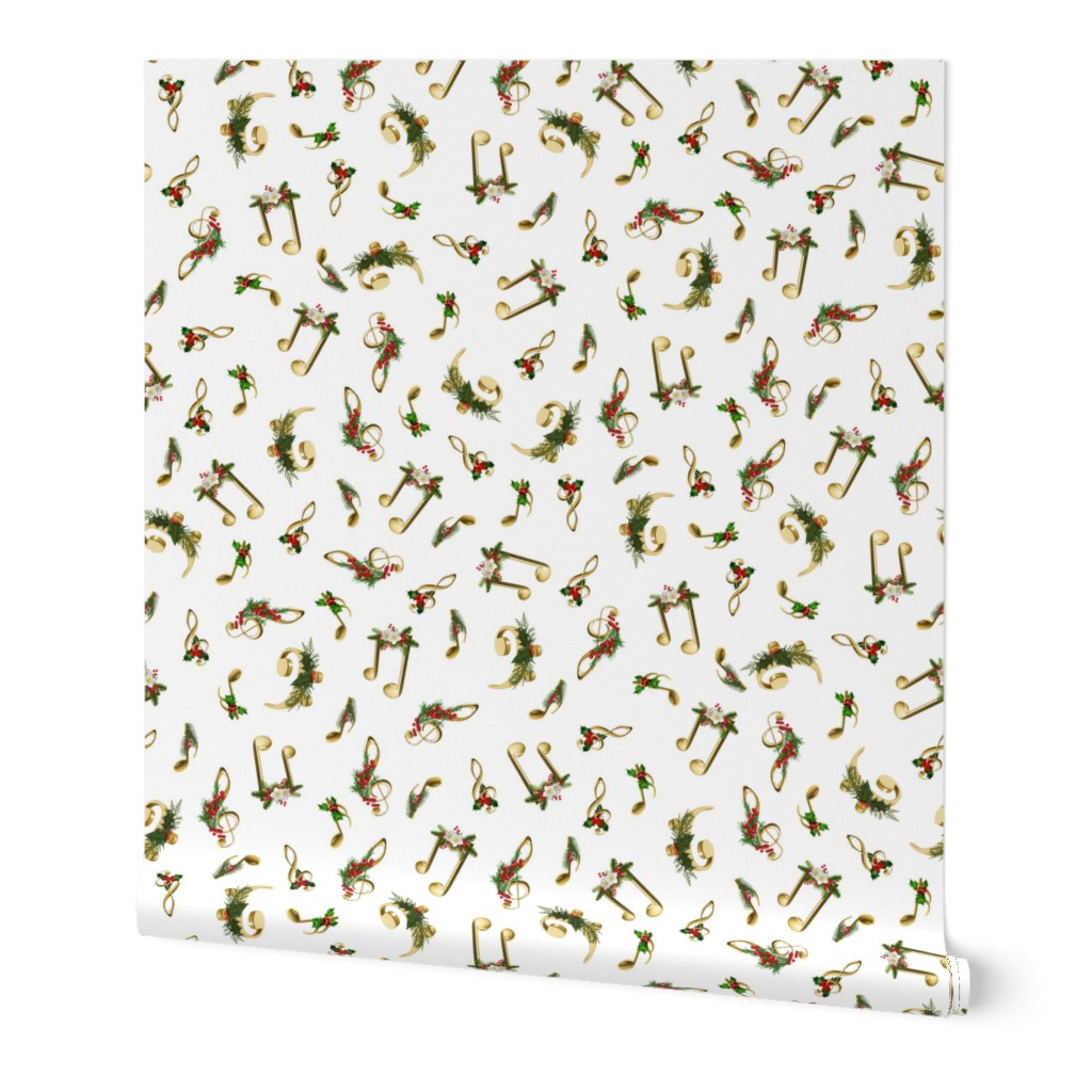 Christmas Music Notes White