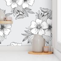 Floral Spray in Grey