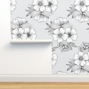 Floral Spray in Grey