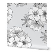 Floral Spray in Grey