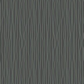 Allium Allure,  Wavy Lines Coordinate, Sage Green on Charcoal Gray