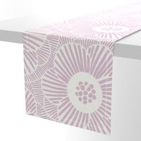 overlapping Camellia flowers - mauve/jumbo scale