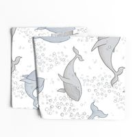 Blissful Whales with Bubbles