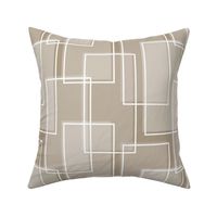 Khaki Tan Modern Geometric Rectangles - Monochromatic