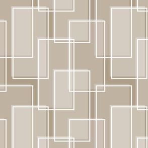 Khaki Tan Modern Geometric Rectangles - Monochromatic