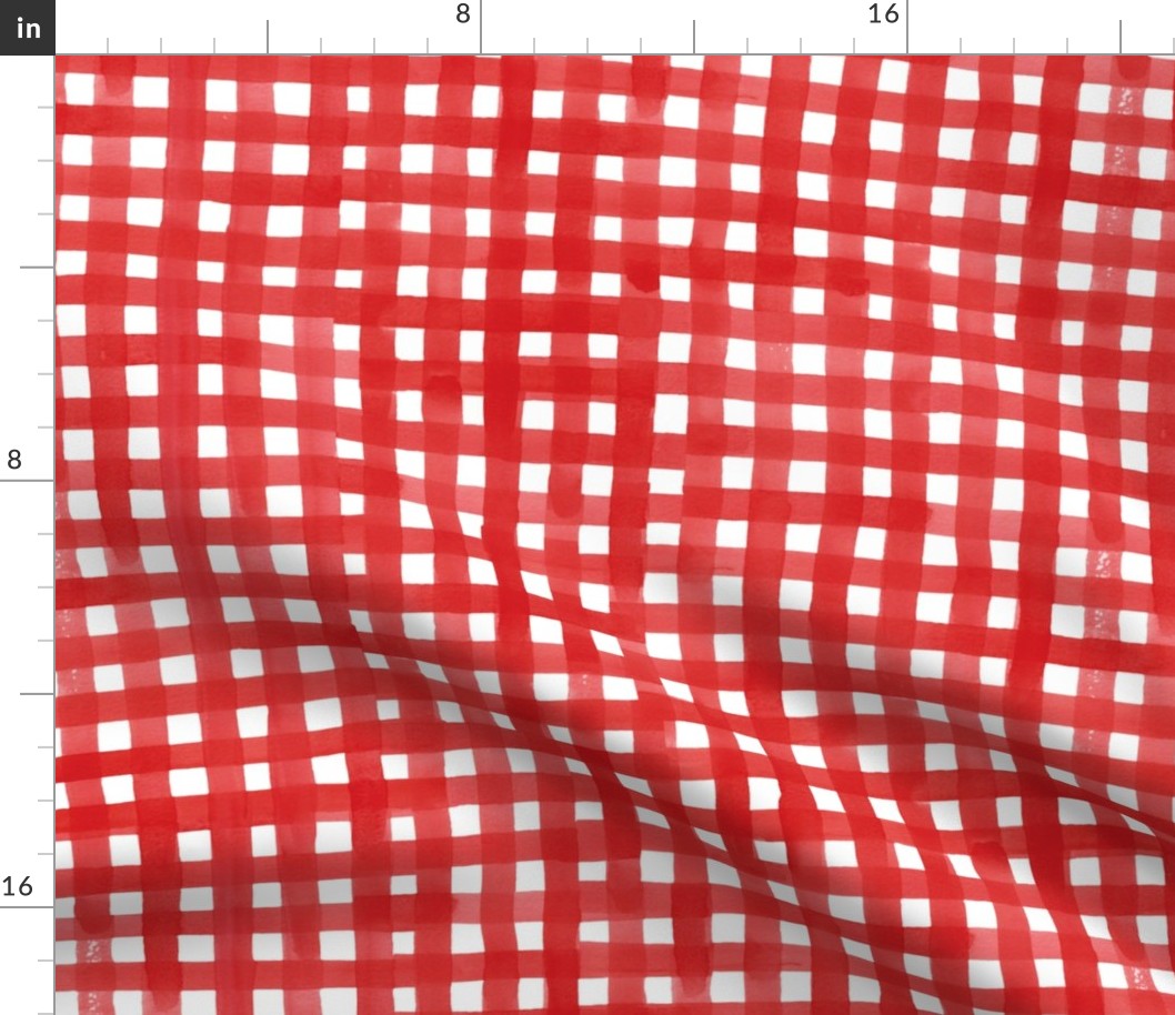 Red Buffalo Check Watercolor Wrapping Paper Sheets — Simply