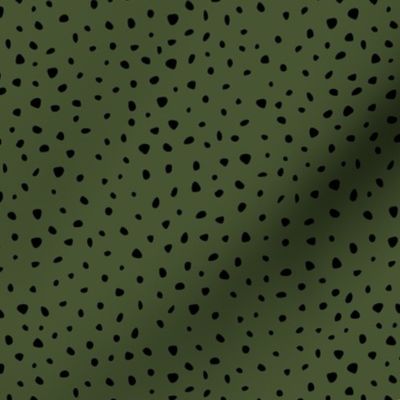 Little spots and speckles panther animal skin cheetah confetti abstract minimal dots in forest green SMALL