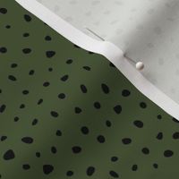 Little spots and speckles panther animal skin cheetah confetti abstract minimal dots in forest green SMALL