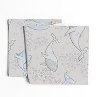 Blissful Whales with Bubbles - Warmer Tone