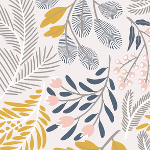 Macyn's Midcentury Ferns in Blush & Mustard