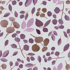 Purple eucalyptus on gray