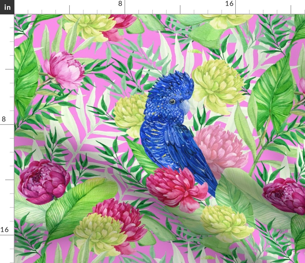 parrot and flowers