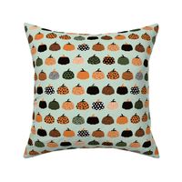 Fall fruit geometric pumpkin design Scandinavian style halloween pattern orange mint boys