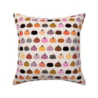 Fall fruit geometric pumpkin design Scandinavian style halloween pattern orange pink girls