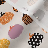 Fall fruit geometric pumpkin design Scandinavian style halloween pattern orange pink girls