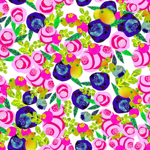 BRIGHT FLORAL COLLAGE PATTERN TILE