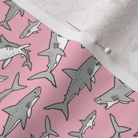 Sharks Shark Grey on Pink Smaller