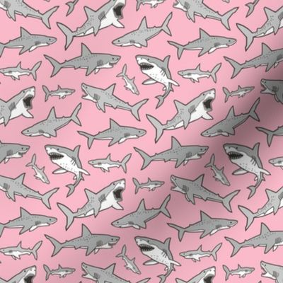 Sharks Shark Grey on Pink Smaller