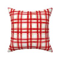 Red and Gold Watercolor Plaid