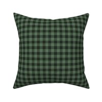 1/2” Buffalo plaid - northwoods green and black check - gingham  - Christmas Pl