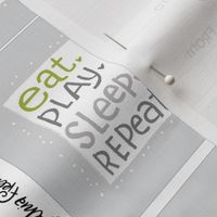 Quilt label- Eat Play Sleep Repeat- Green