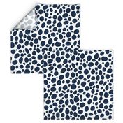 Navy Blue and White Spots