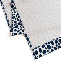 Navy Blue and White Spots