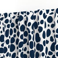 Navy Blue and White Spots