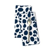 Navy Blue and White Spots