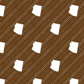 Arizona State Shape Pattern Brown and White Stripes 