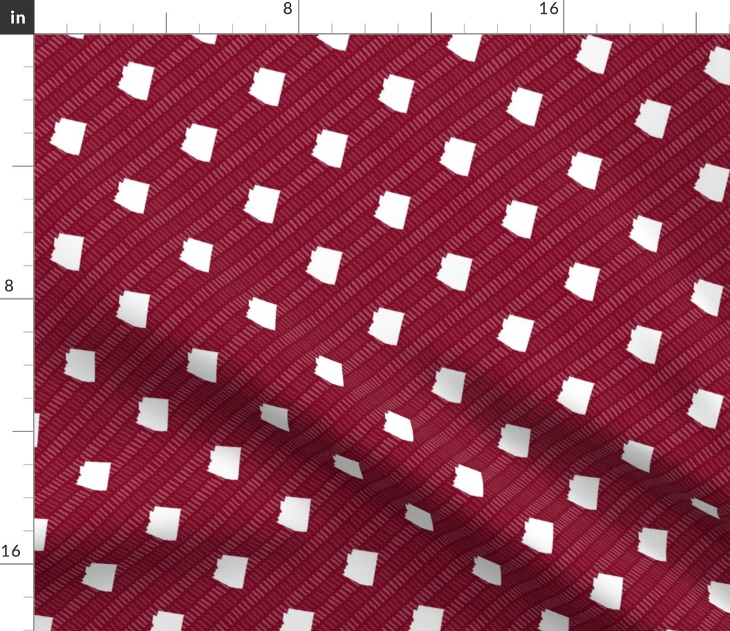 Arizona State Shape Pattern Garnet and White Stripes 