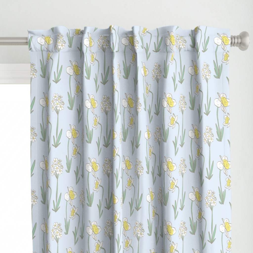 Daffodils on Blue